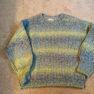 Great navy and green sweater worn once!